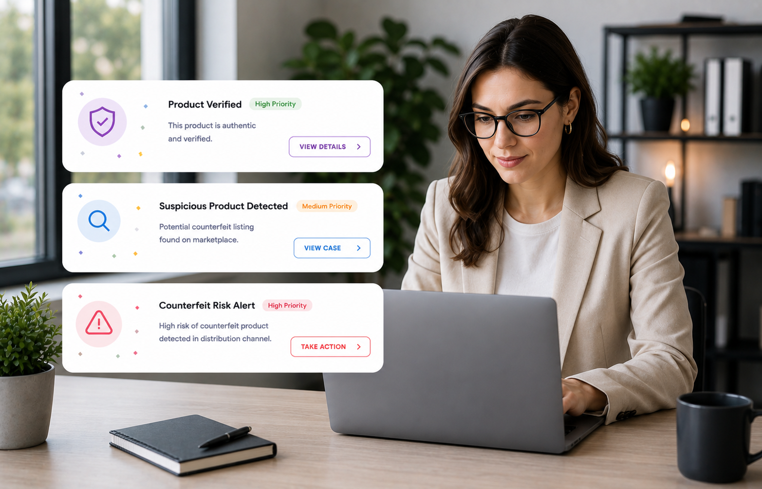 Anti-counterfeit software dashboard for product authentication
