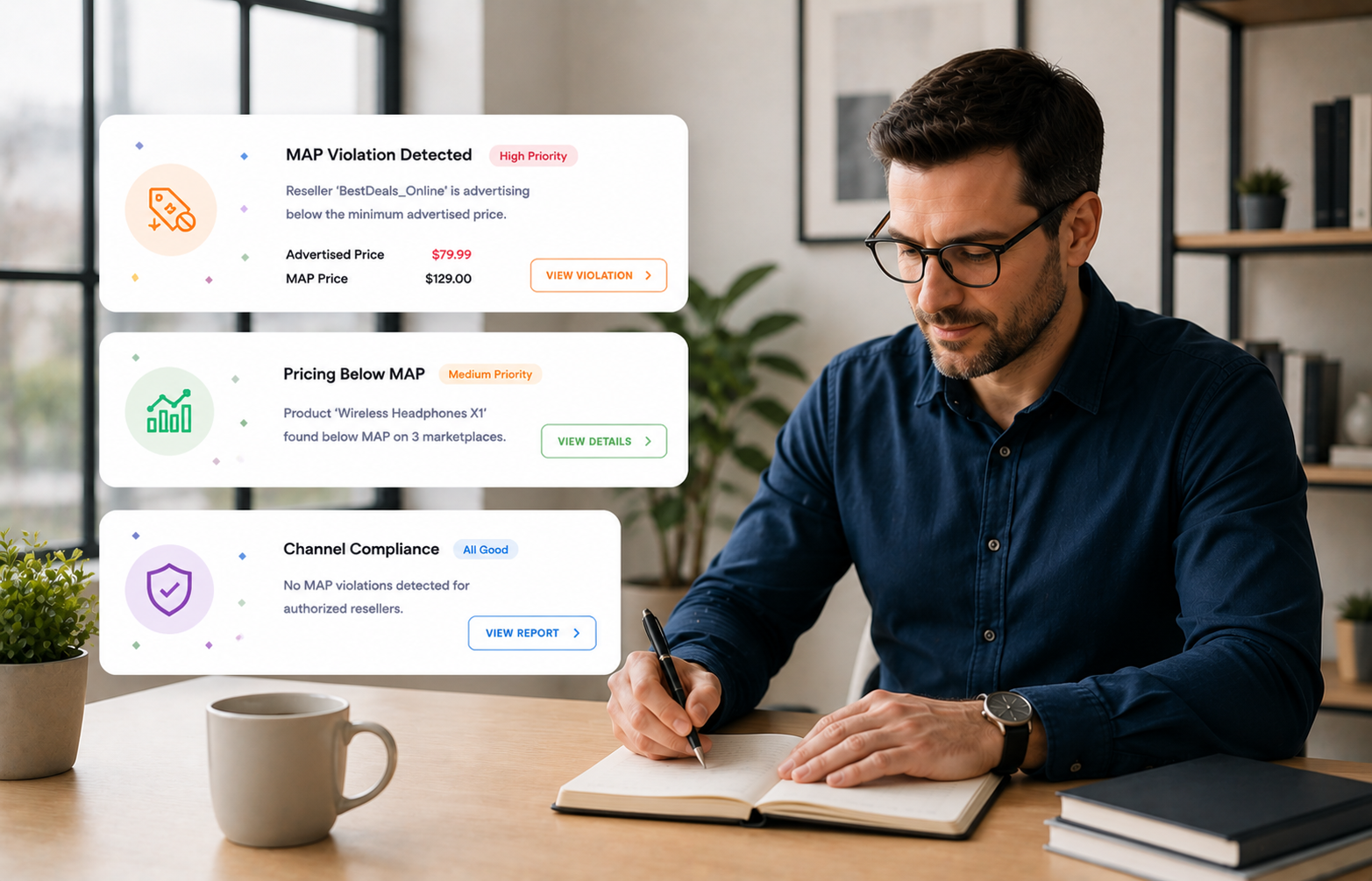 MAP monitoring software dashboard voor prijscontrole